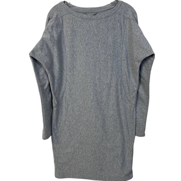 Women's M ATHLETA Gray Salinas Sweatshirt Dress Tunic Size Medium Stretch Jersey - Picture 8 of 8